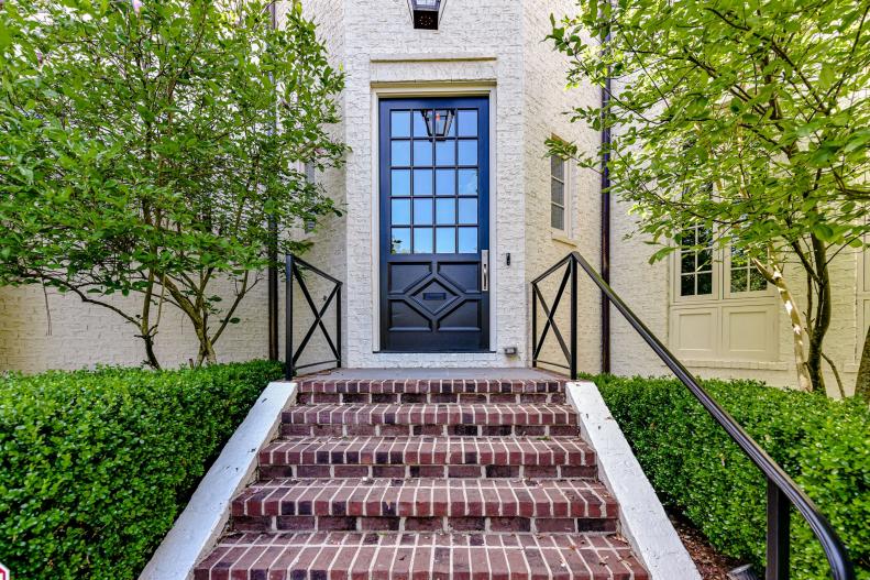 Front Door and Brick Stairs