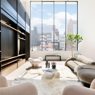 Modern Living Room With Black Entertainment Center