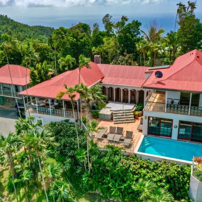 Aerial View of St. John Home Nestled in the Jungle