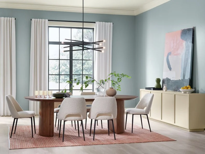 Modern Light Blue Dining Room