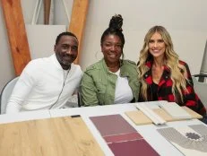 Anthony and Janet Wales work with Christina considering options for cabinetry and tiling.