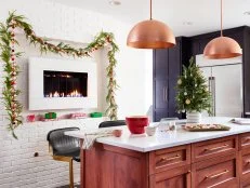 Black and White Kitchen With a Fireplace