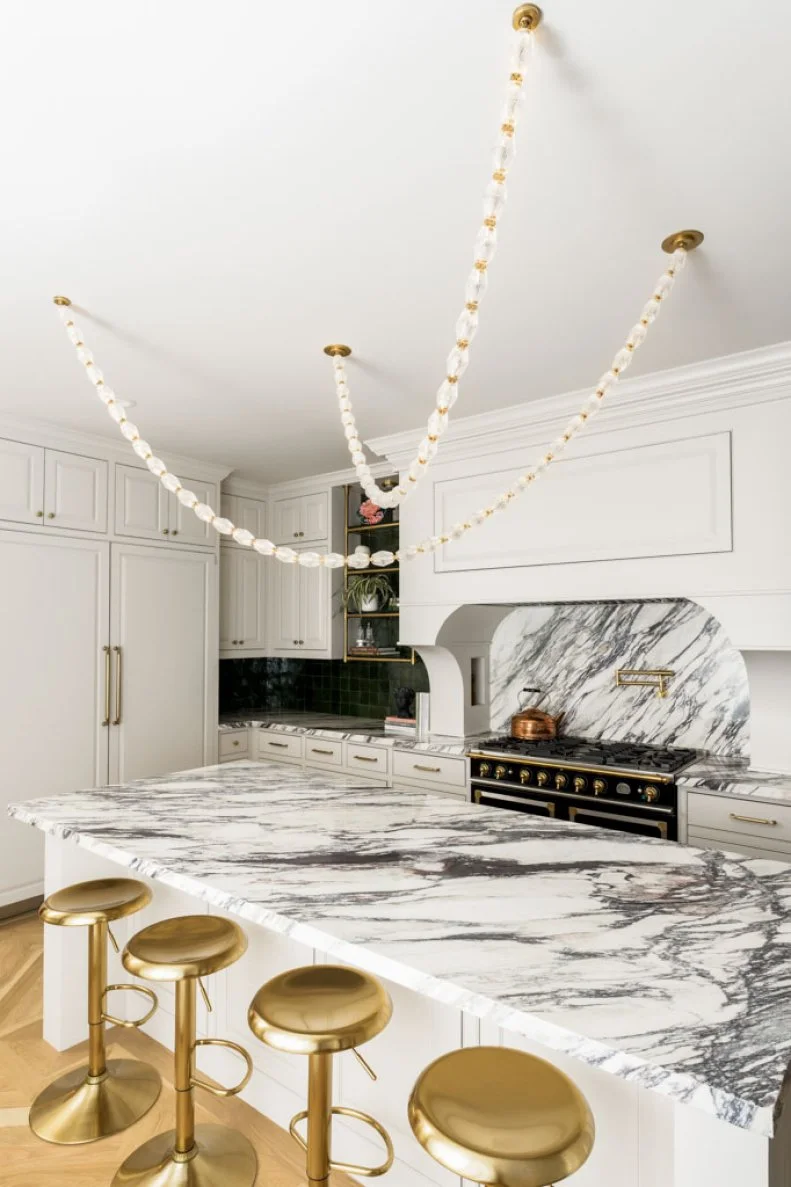 White Kitchen With String Lights