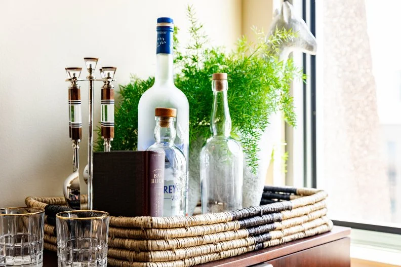A photo of a bar cart.