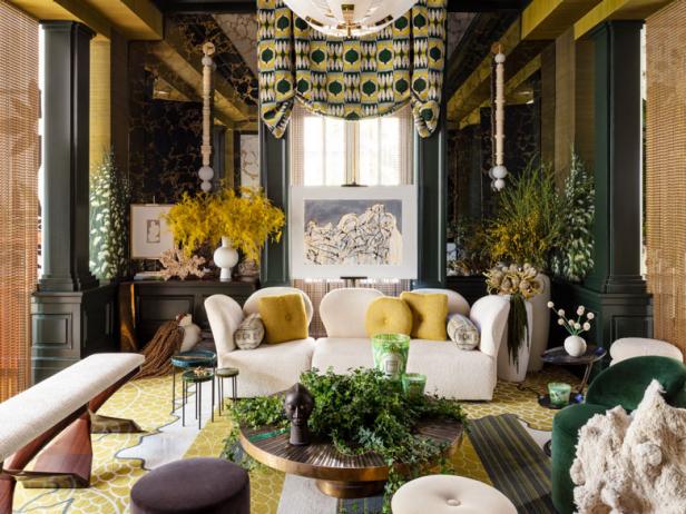 Shades of Lemon and Lime in Sumptuous Living Room