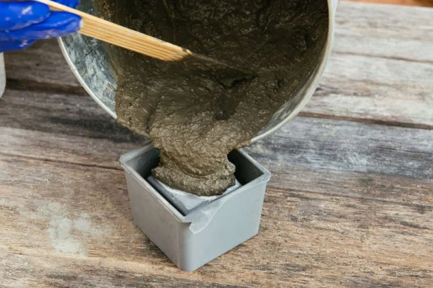 Place the soft mold into the hard plastic form and simply fill with concrete.