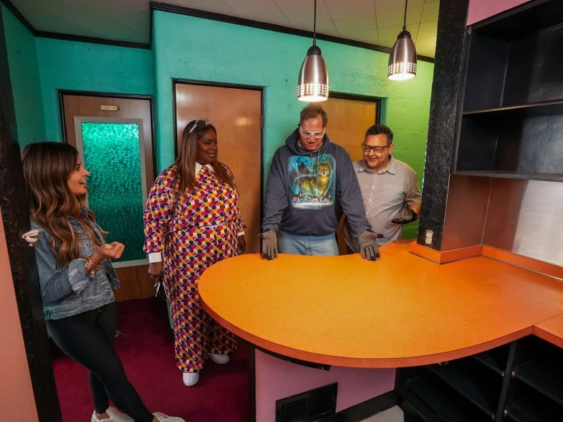 Retta and Alison in Joe and Jack's Technicolor Prison home after renovation