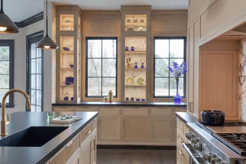 Island and Cooking Nook in Neutral Contemporary Kitchen