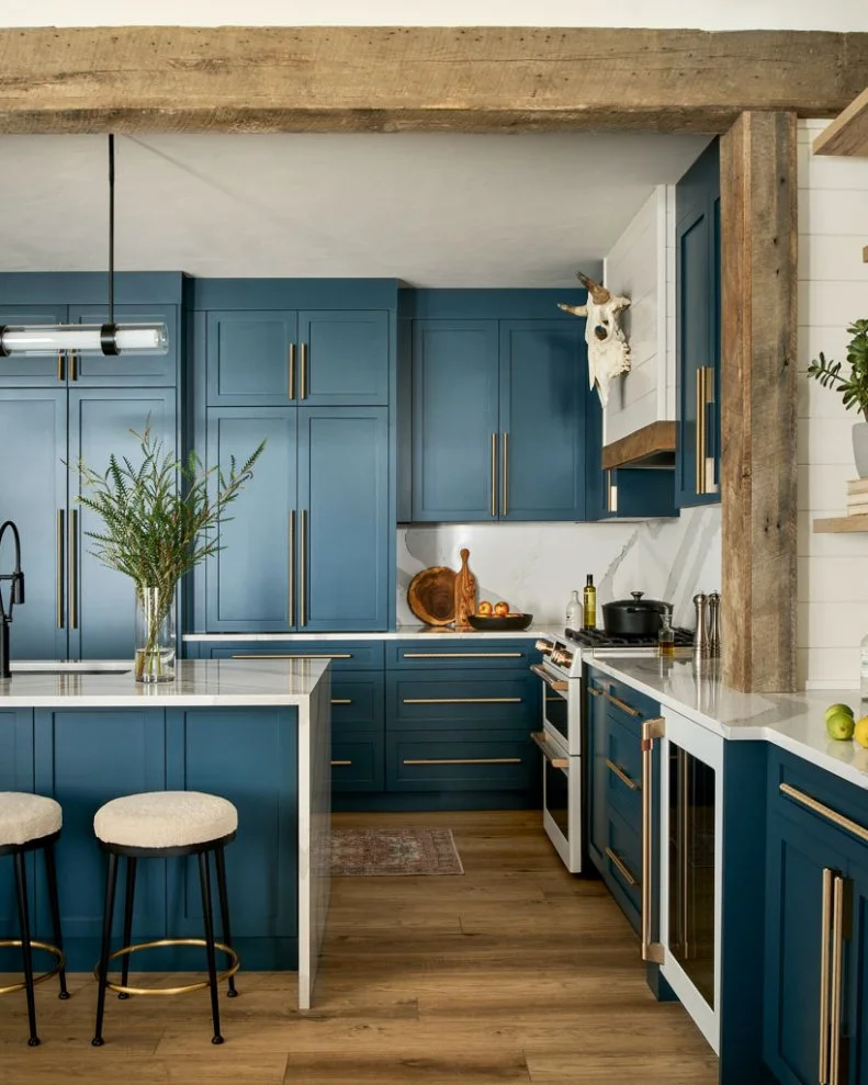 Navy Kitchen Cabinets