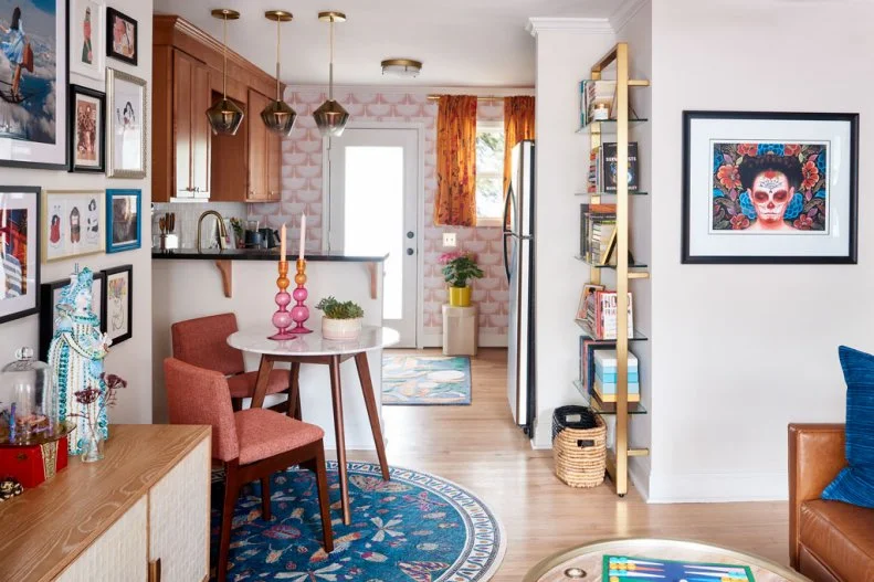 Colorful, Open-Concept Living Space 