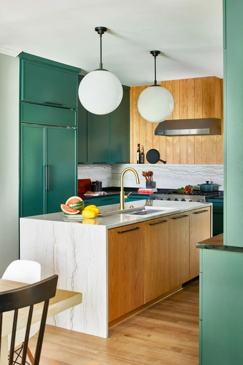 Green Kitchen Cabinets