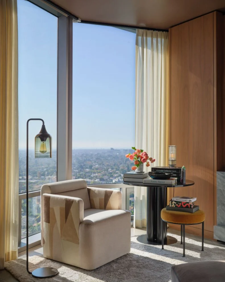 Reading Nook With Large Windows Overlooking LA