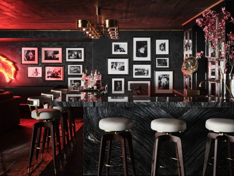 Black and White Home Bar