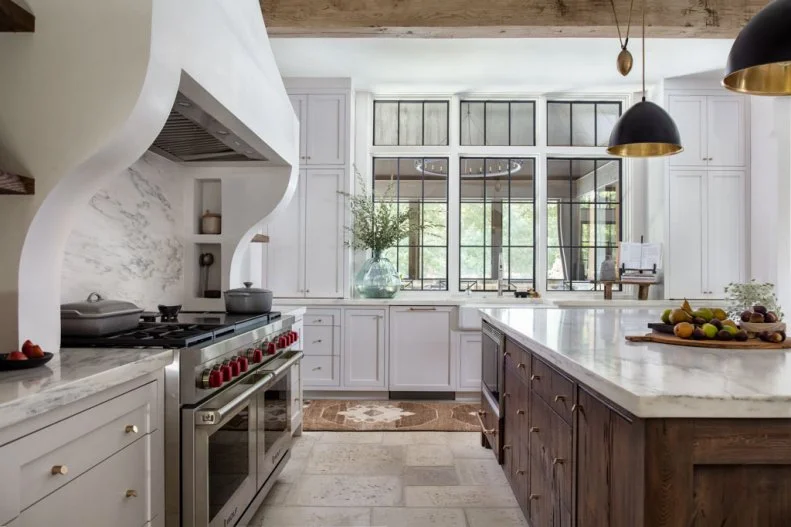 White Chef Kitchen With Windows