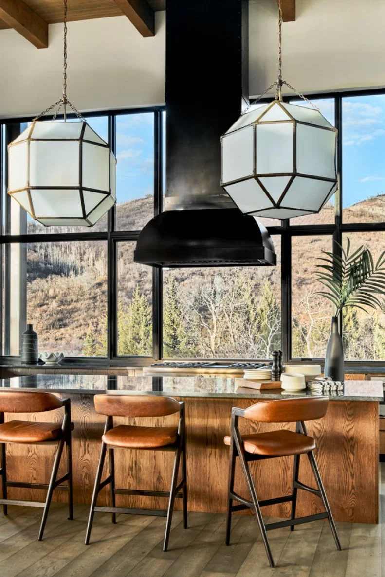 Contemporary Kitchen With Mountain View