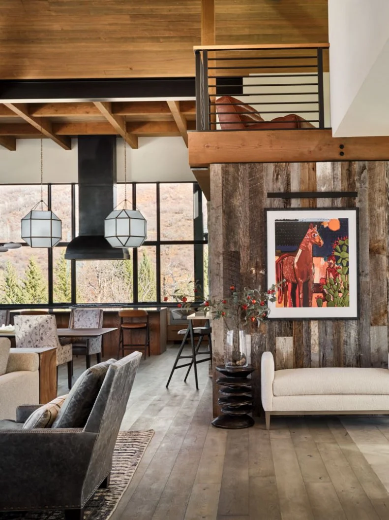 Open Concept Living Area With Horse Art