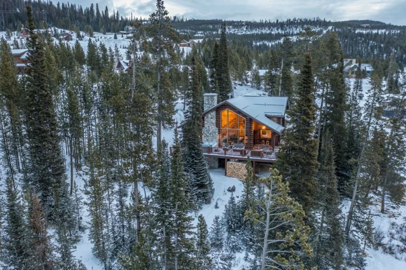 Log Cabin Nestled in the Mountains