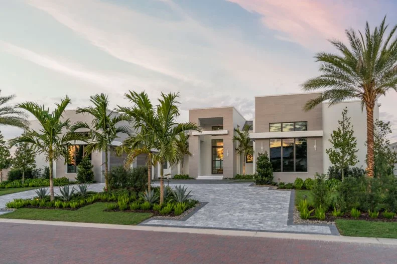 Modern Home With Palm Trees