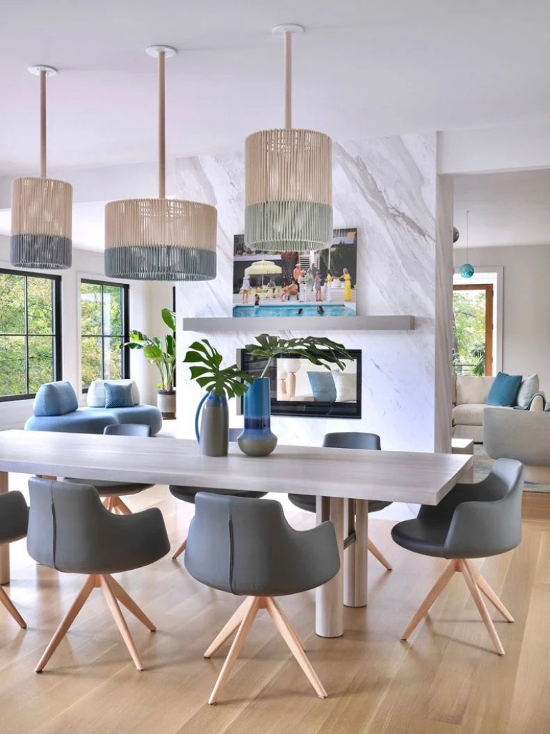 Tripod Dining Chairs in Contemporary Dining Room