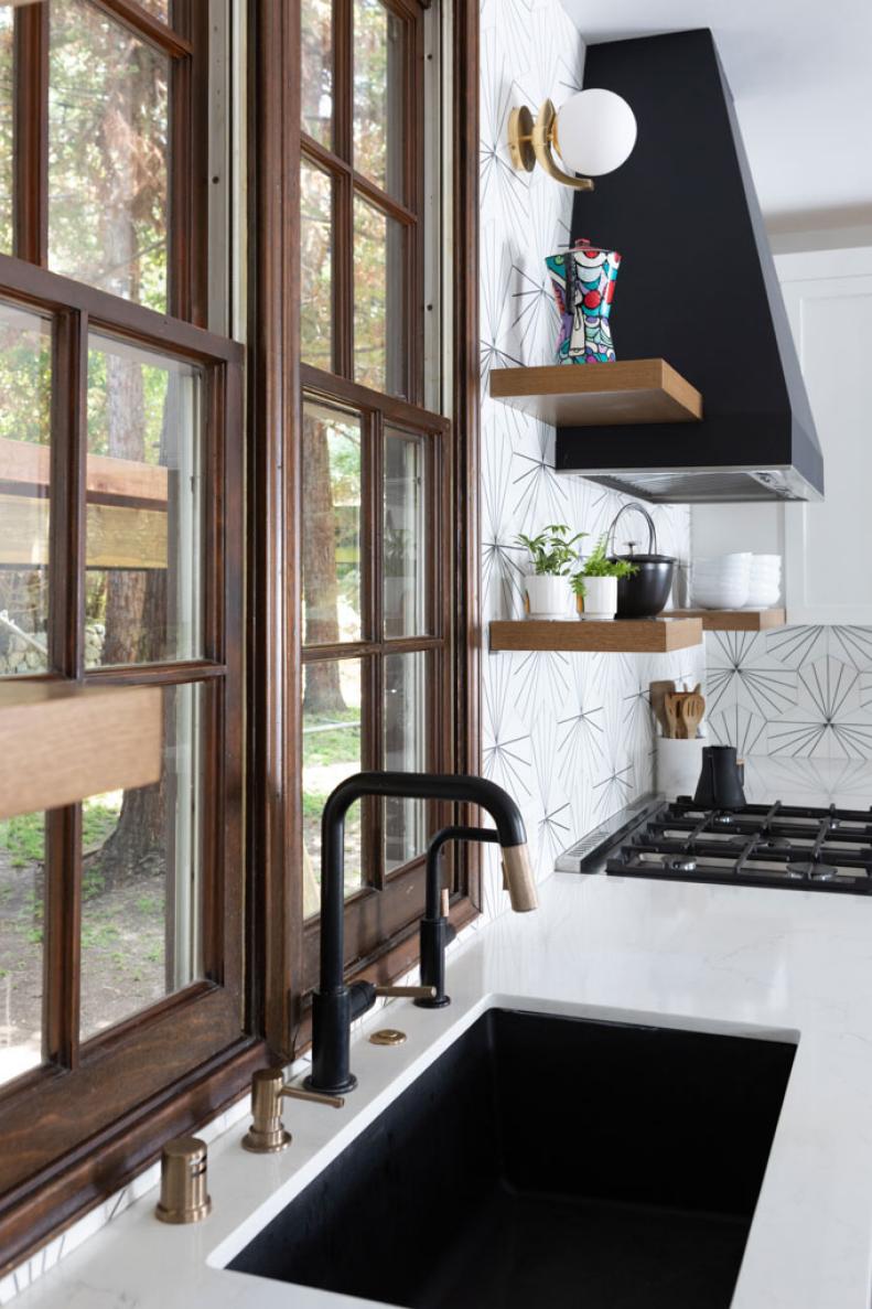 Black Kitchen Sink and Window