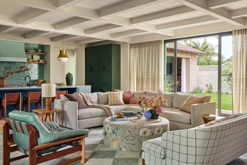 Sitting Area in Neutral Transitional Living Room