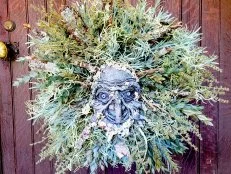 Forest Green Man Halloween Wreath