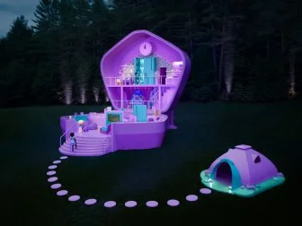  Polly Pocket House and Tent at Night