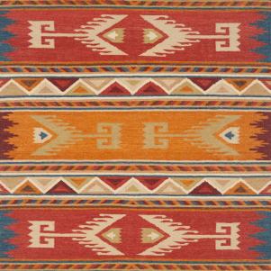 Clemente Hand-Woven Flatweave Wool Red/Orange/Beige Area Rug