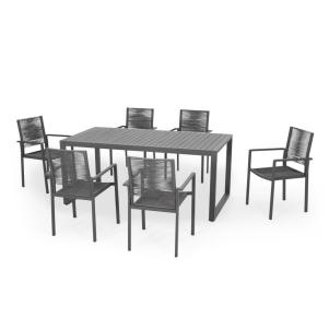 Modern Charcoal Outdoor Dining Set