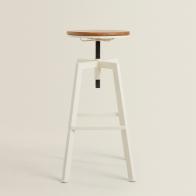 Wood and Metal Swivel Bar Stool