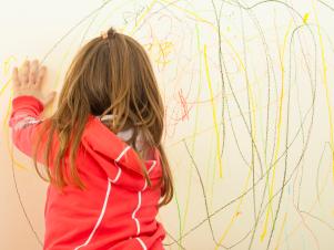 How to Remove Your Kids' Crayon Wall Art Masterpiece