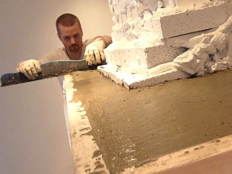 Pouring a Concrete Mantel