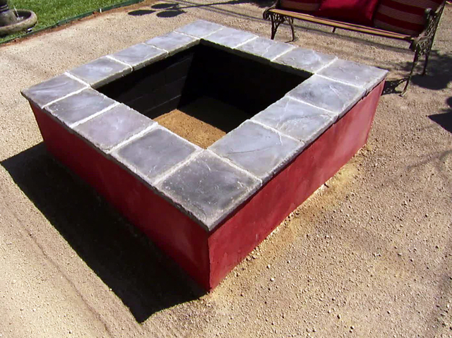 build a rectangle fire pit