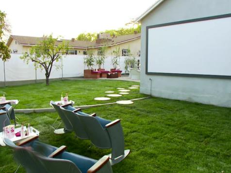 Backyard Makeover with Outdoor Movie Theater