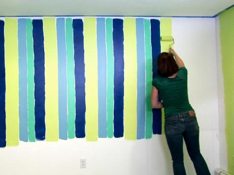 Painting Brightly Striped Wall