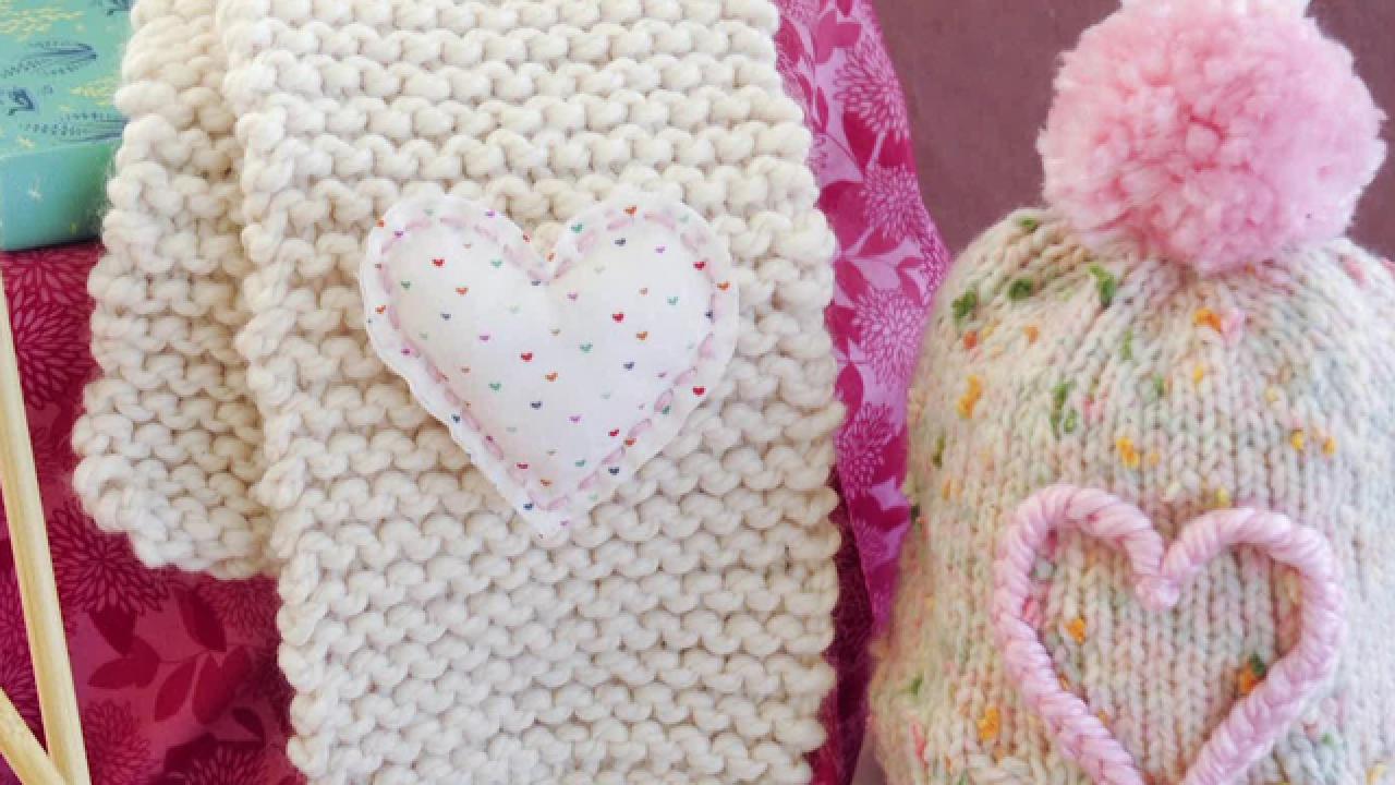 Knit a Scarf + Heart Pin