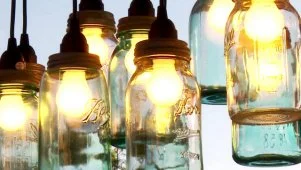 Glass Jar Ceiling Light