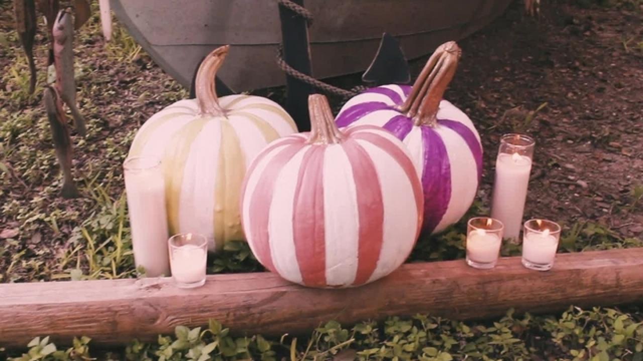 DIY Striped Pumpkins