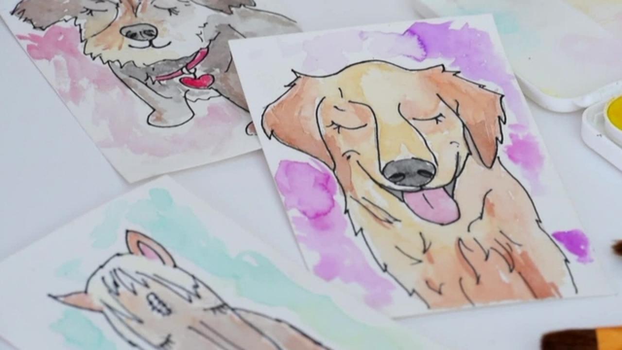 DIY Watercolor Pet Portraits