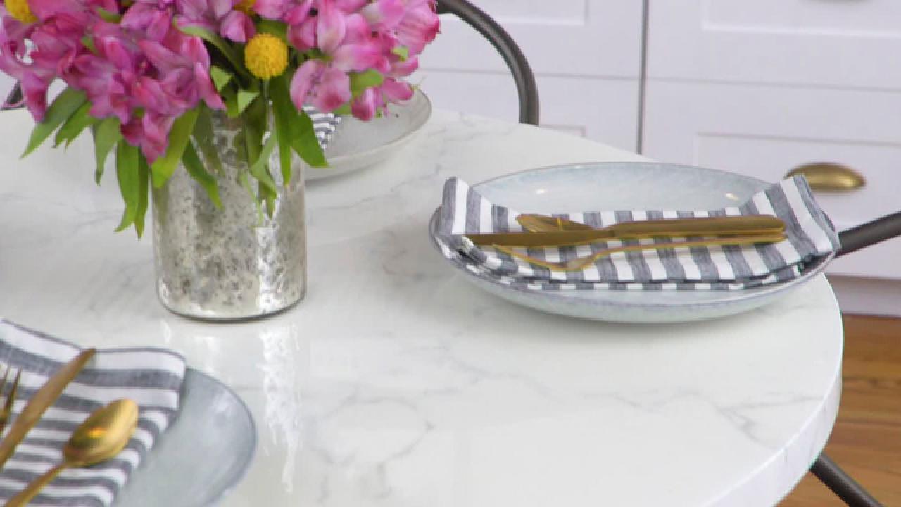 DIY Faux Marbled Table