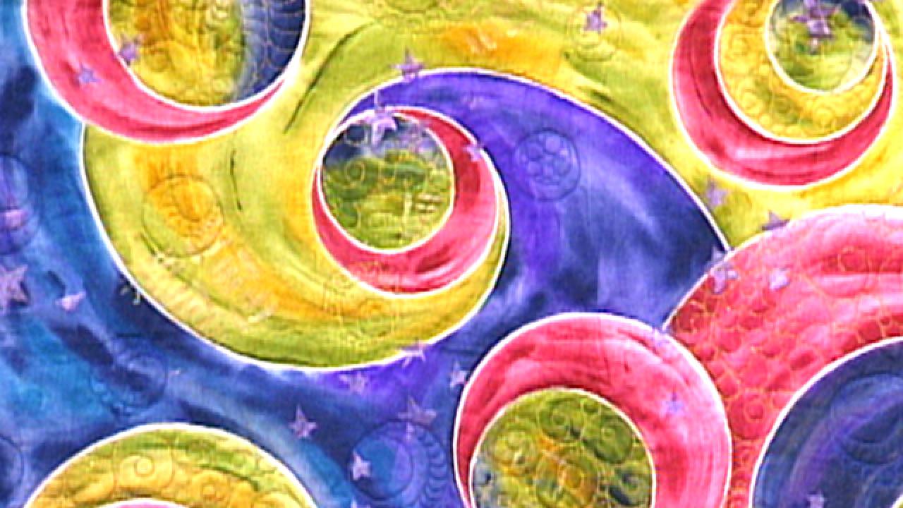 Swirling Gutta Fabric Painting