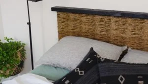 DIY Woven Rope Headboard