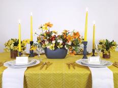 Use ordinary household items & natural elements to create a fun centerpiece for your next celebration.