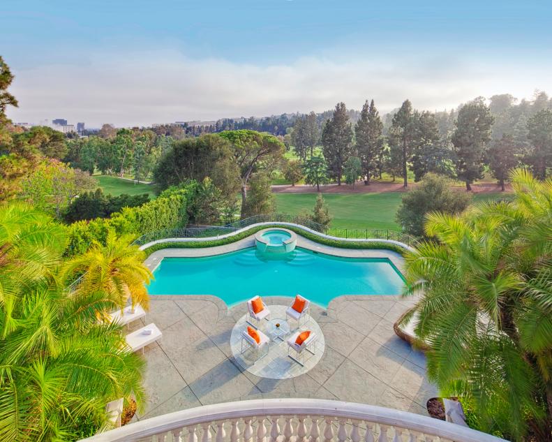 Terrace Overlooking Pool & Golf Course at Bel Air Country Club