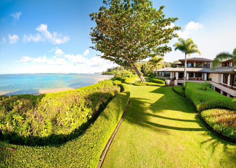 Home Exterior: Beachfront Estate in Anini, Hawaii