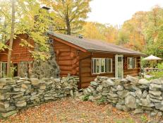 Exterior: Stone-and-Log Cottage in Carmel, N.Y.
