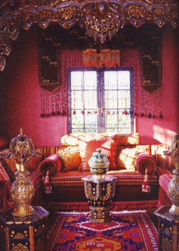 Moroccan Room Seating Area: The Cedars, Owned by Fashion Designer Sue Wong