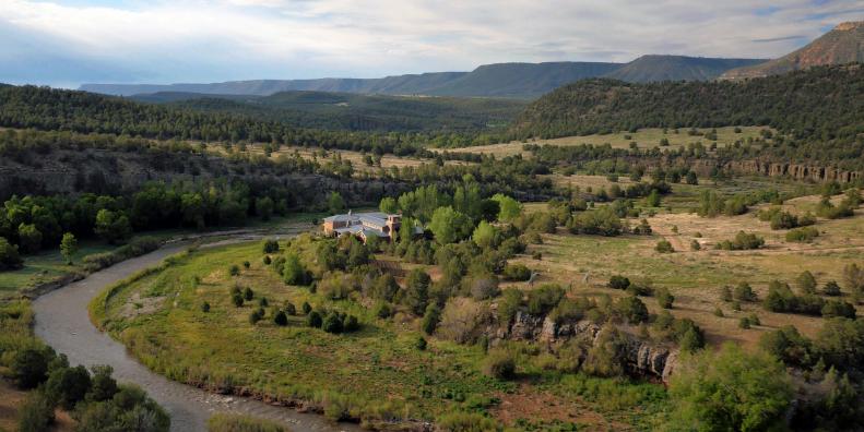 Jane Fonda's Santa Fe Ranch, Aerial View