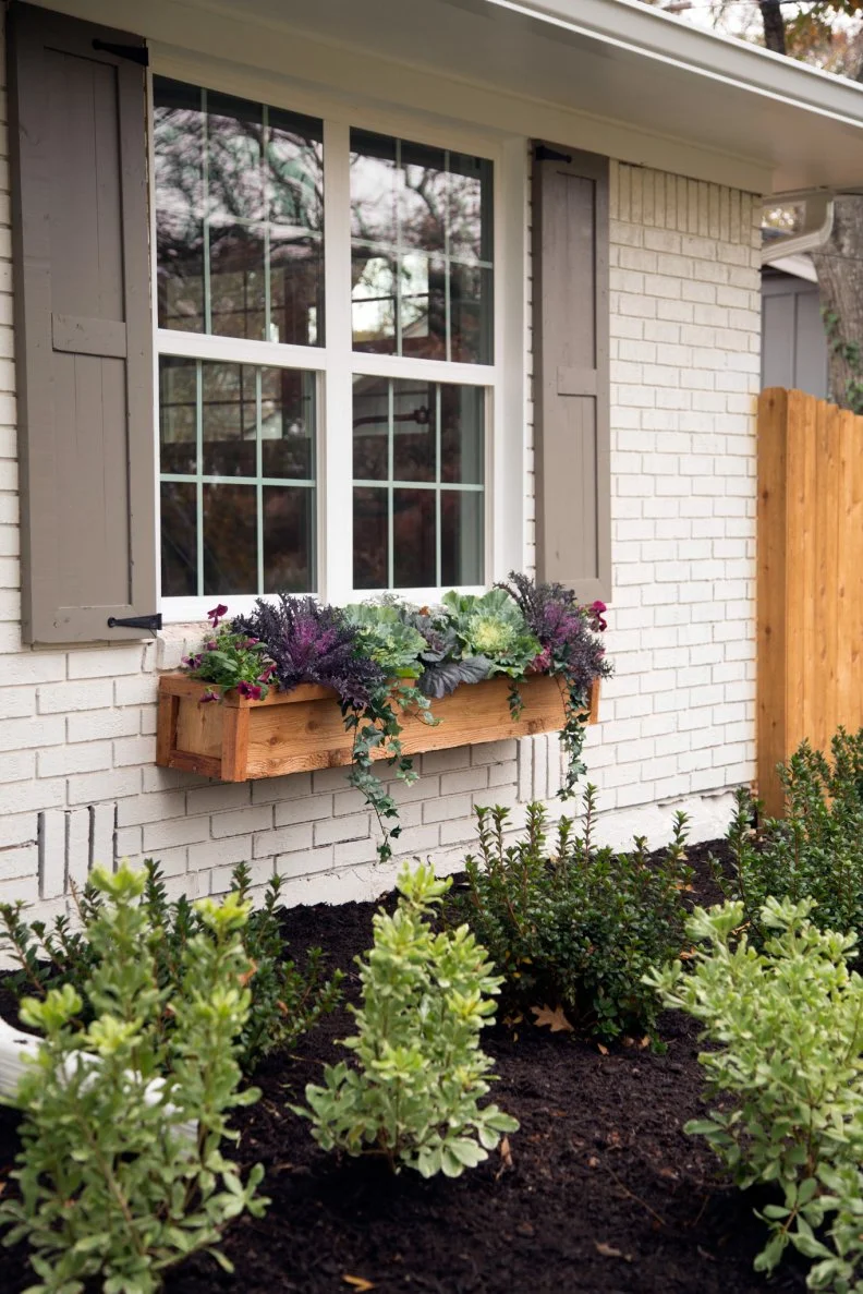 Natural Wood Window Planters 