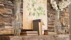 Fireplace With Vintage Botanical Print 